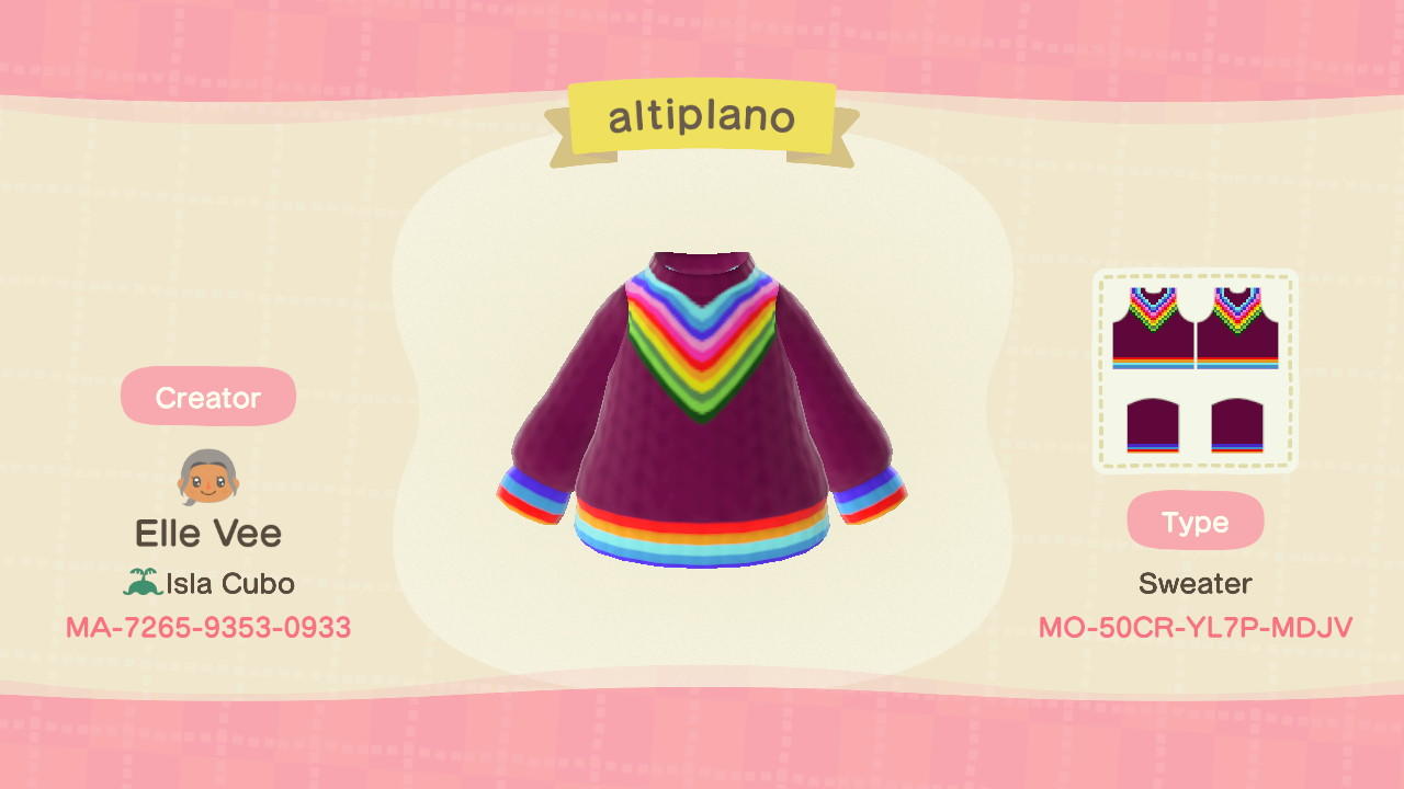 Animal Crossing Design Code: MO-50CR-YL7P-MDJV altiplano