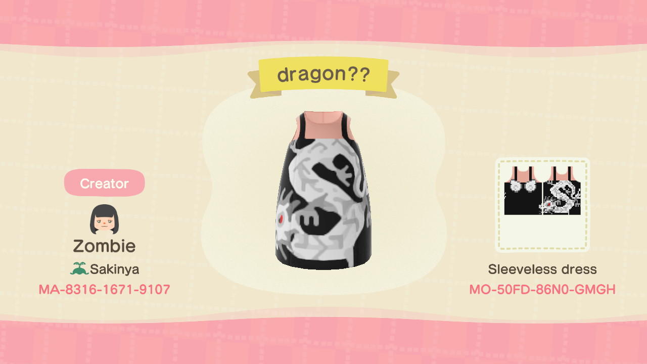 Animal Crossing Design Code: MO-50FD-86N0-GMGH dragon??