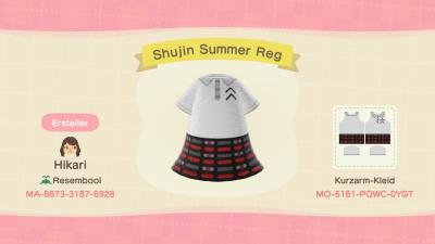 Animal Crossing Design Code: MO-5181-PQWC-0YGT Persona 5 Uniform