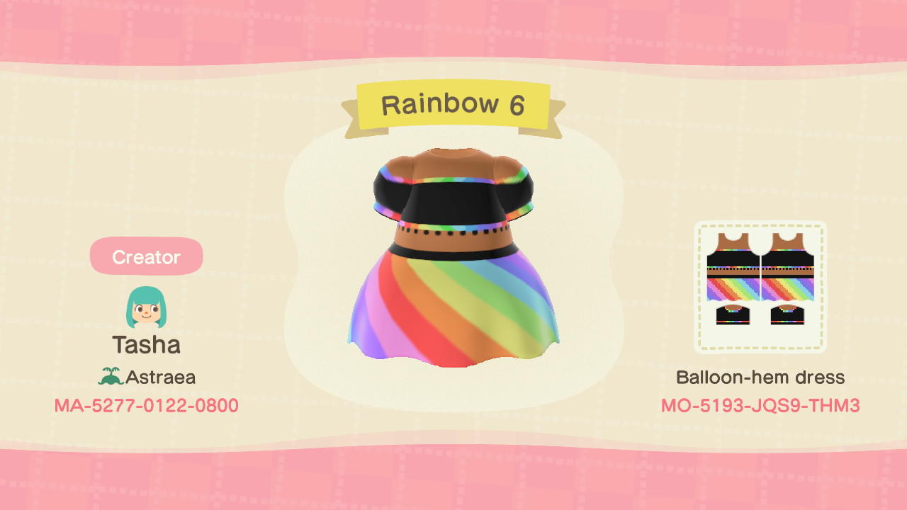 Animal Crossing Design Code: MO-5193-JQS9-THM3 Rainbow 6