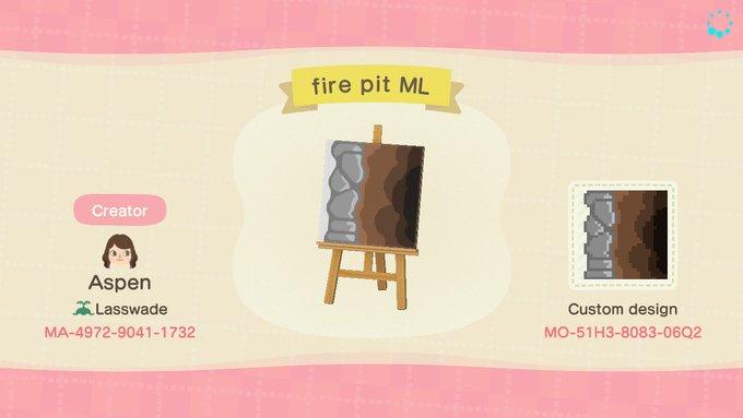 Animal Crossing Design Code: MO-51H3-8083-06Q2 Fire Pit (ML)