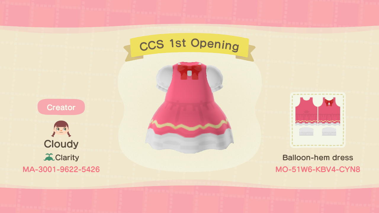 Animal Crossing Design Code: MO-51W6-KBV4-CYN8 CCS 1st Opening