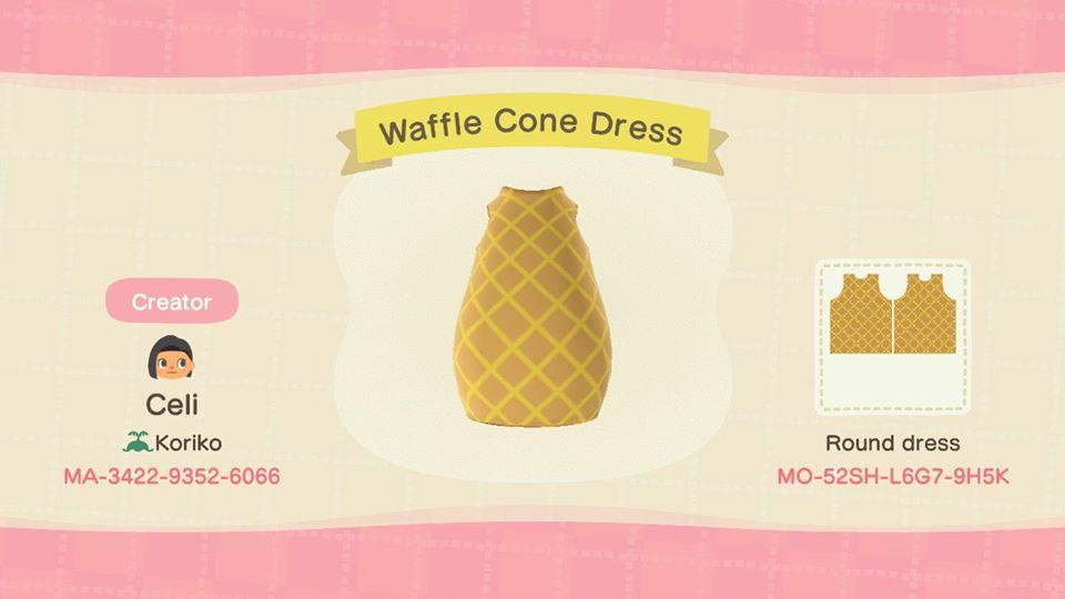 Animal Crossing Design Code: MO-52SH-L6G7-9H5K Waffle Cone Dress