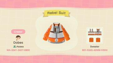 Animal Crossing Design Code: MO-534S-42MW-HSK4 Rebel Suit