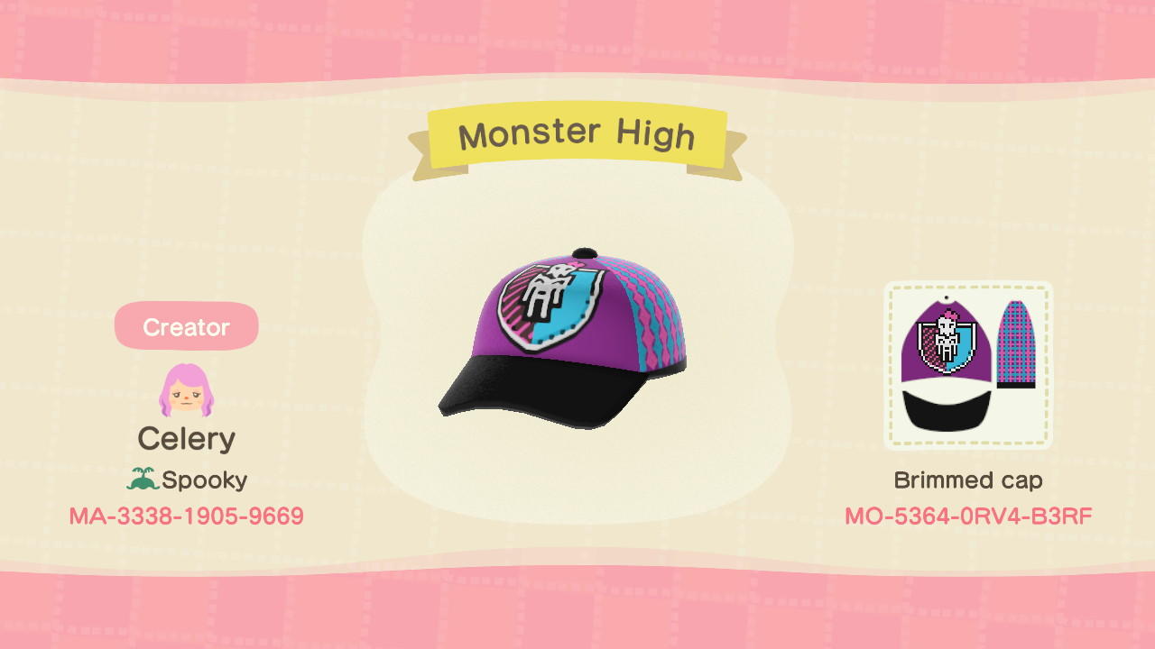 Animal Crossing Design Code: MO-5364-0RV4-B3RF Monster High