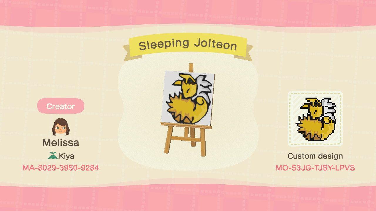 Animal Crossing Design Code: MO-53JG-TJSY-LPVS Sleeping Jolteon