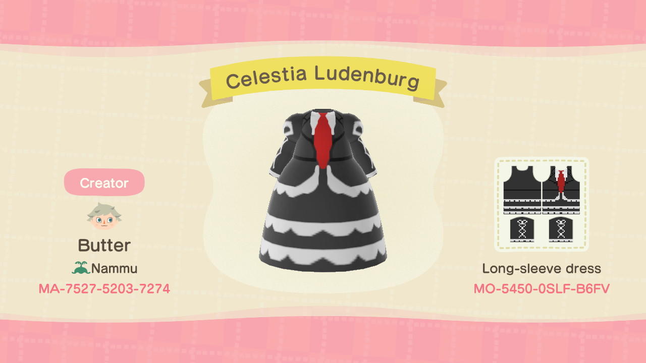 Animal Crossing Design Code: MO-5450-0SLF-B6FV Celestia Ludenburg