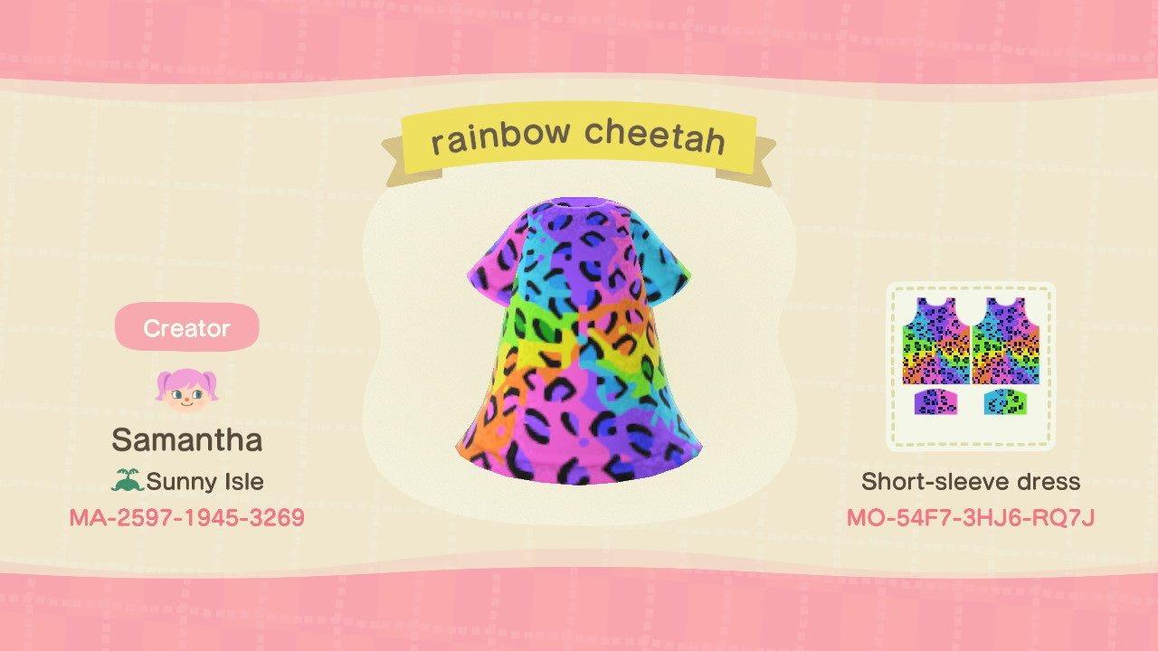 Animal Crossing Design Code: MO-54F7-3HJ6-RQ7J Lisa Frank Rainbow