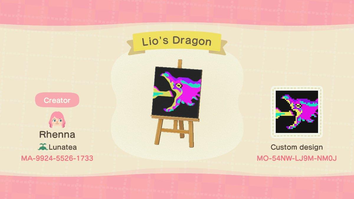 Animal Crossing Design Code: MO-54NW-LJ9M-NM0J Lio's Dragon