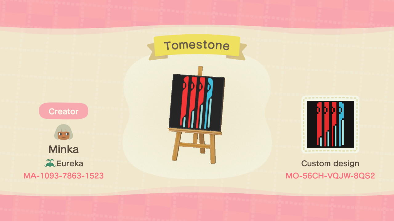 Animal Crossing Design Code: MO-56CH-VQJW-8QS2 FFXIV Tomestone