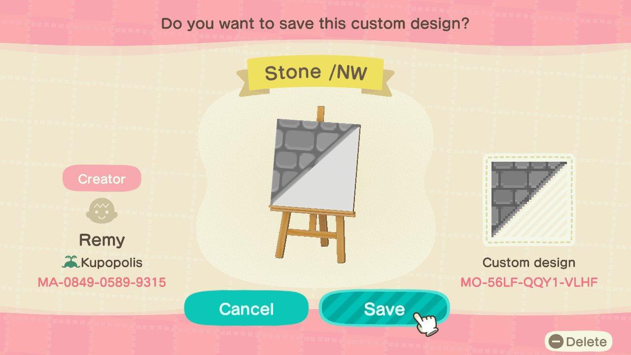 Animal Crossing Design Code: MO-56LF-QQY1-VLHF Stone dNW