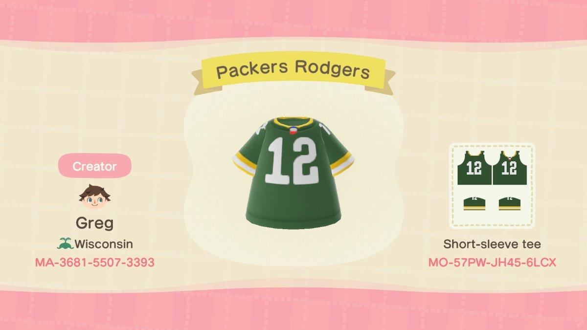 Animal Crossing Design Code: MO-57PW-JH45-6LCX Packers Rodgers