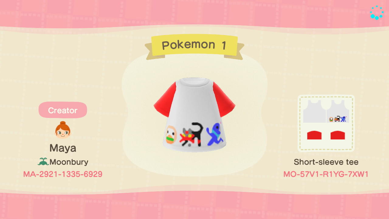 Animal Crossing Design Code: MO-57V1-R1YG-7XW1 Pokemon 1