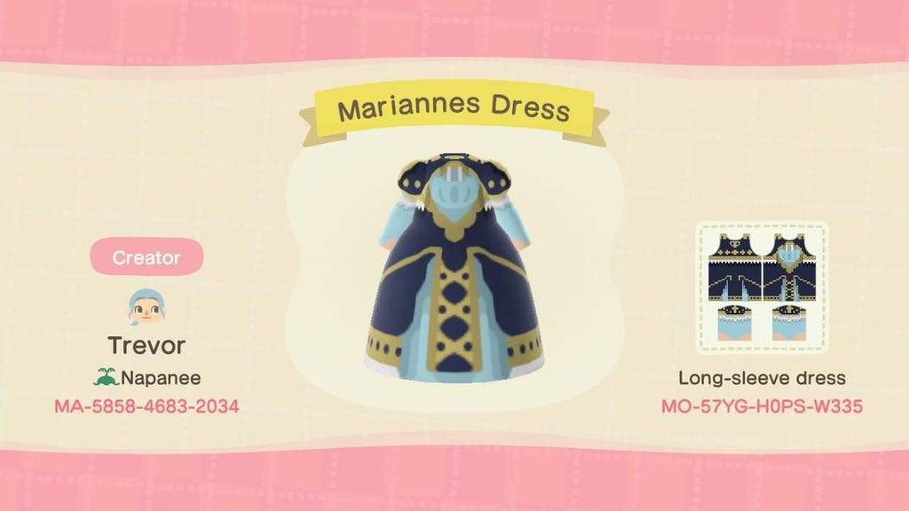 Animal Crossing Design Code: MO-57YG-H0PS-W335 Mariannes Dress