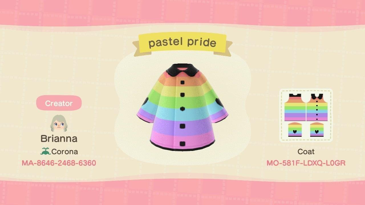Animal Crossing Design Code: MO-581F-LDXQ-L0GR Pastel pride