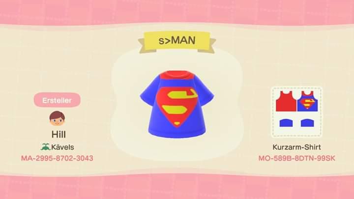Animal Crossing Design Code: MO-589B-8DTN-99SK S>MAN