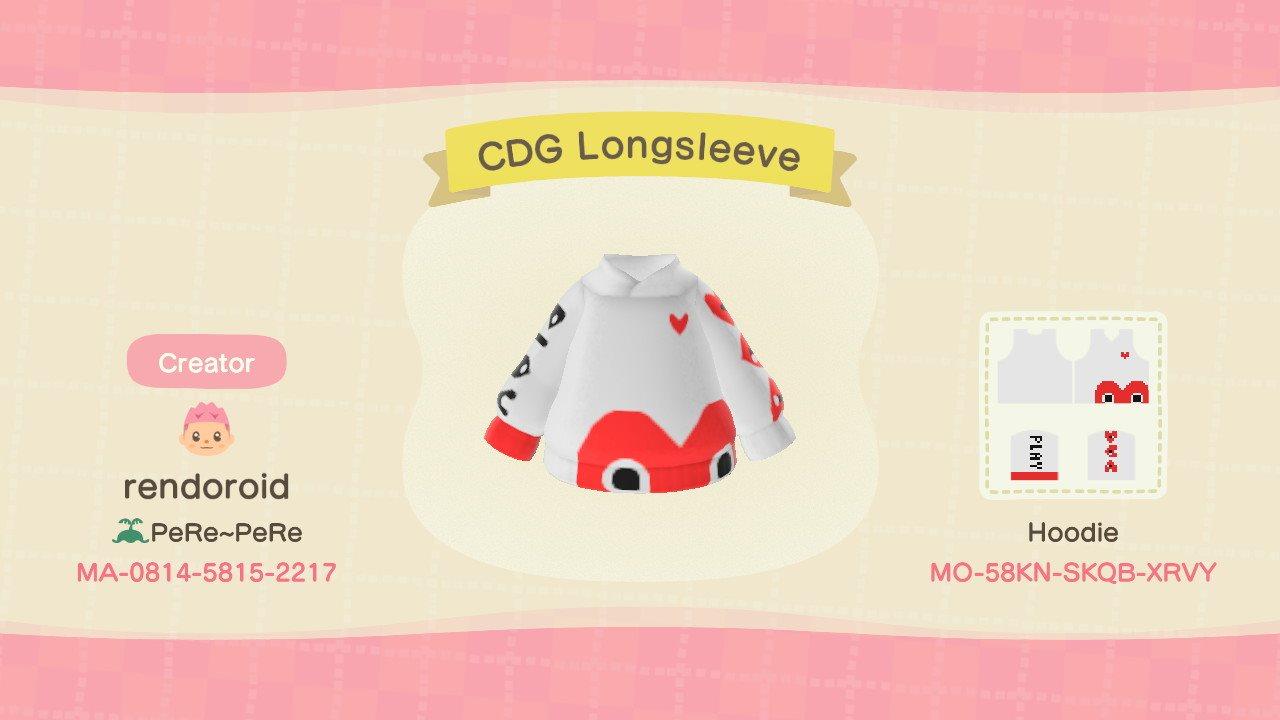 Animal Crossing Design Code: MO-58KN-SKQB-XRVY CDG Longsleeve