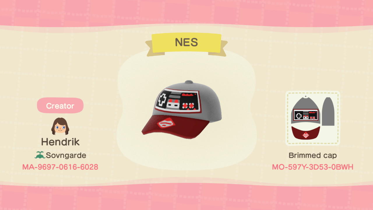 Animal Crossing Design Code: MO-597Y-3D53-0BWH NES