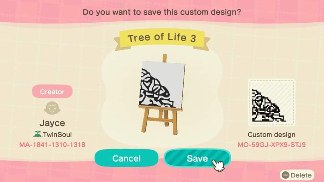 Animal Crossing Design Code: MO-59GJ-XPX9-STJ9 Tree of Life 3/9