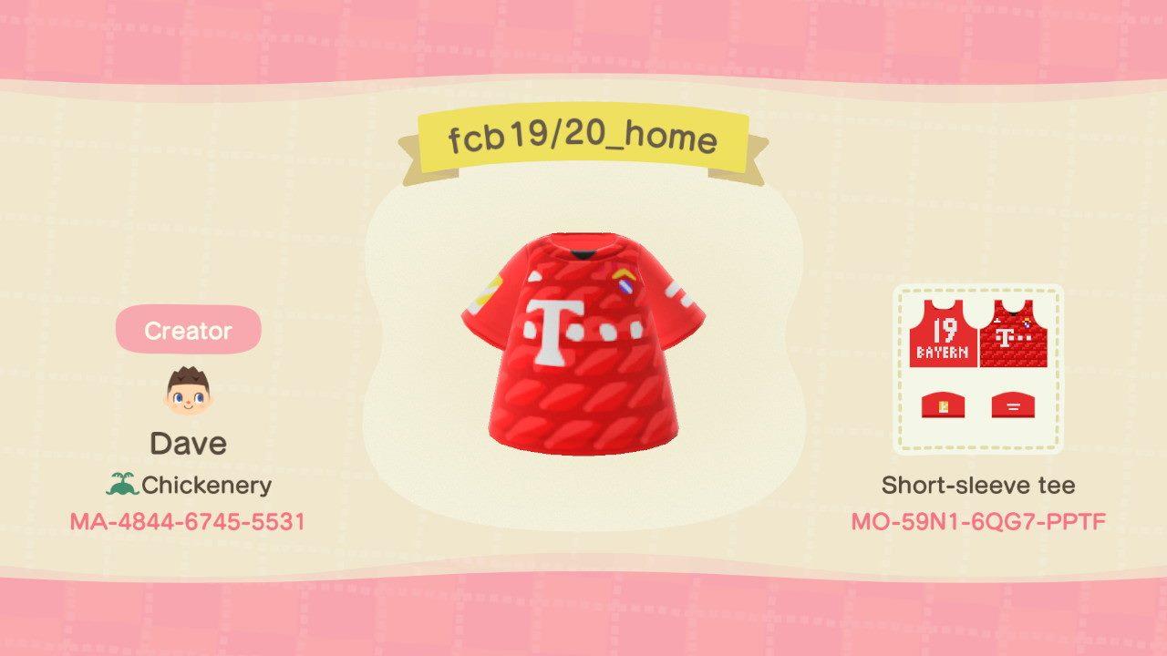Animal Crossing Design Code: MO-59N1-6QG7-PPTF FC Bayern 19/20 Home