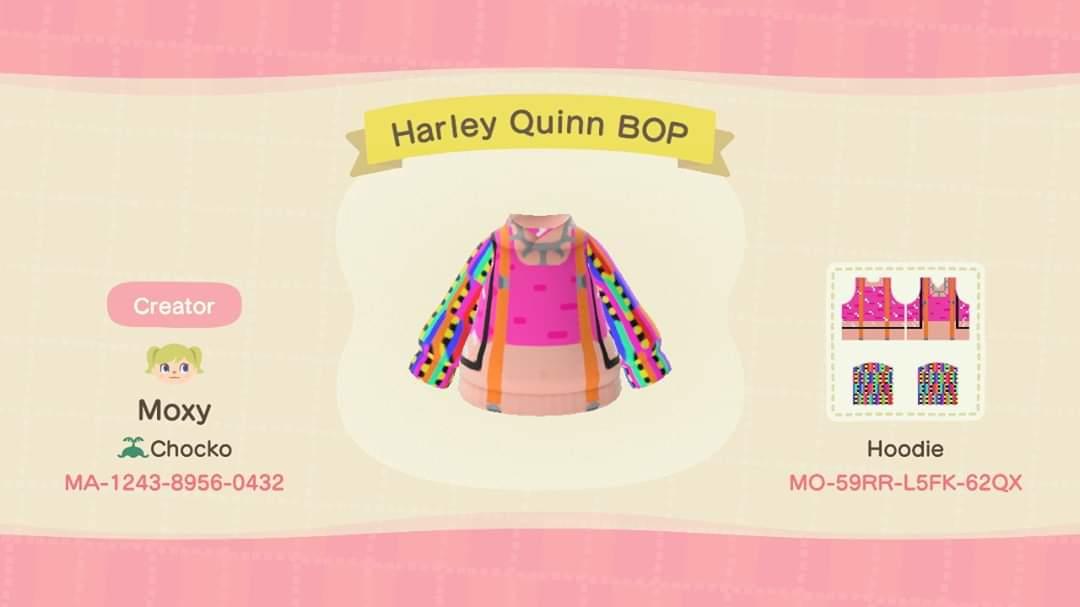 Animal Crossing Design Code: MO-59RR-L5FK-62QX Harley Quinn BOP