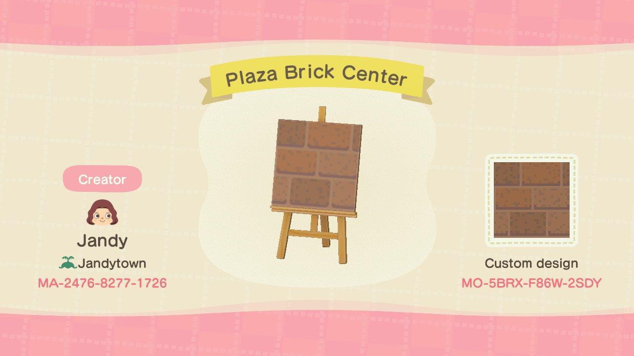 Animal Crossing Design Code: MO-5BRX-F86W-2SDY Plaza Brick Center