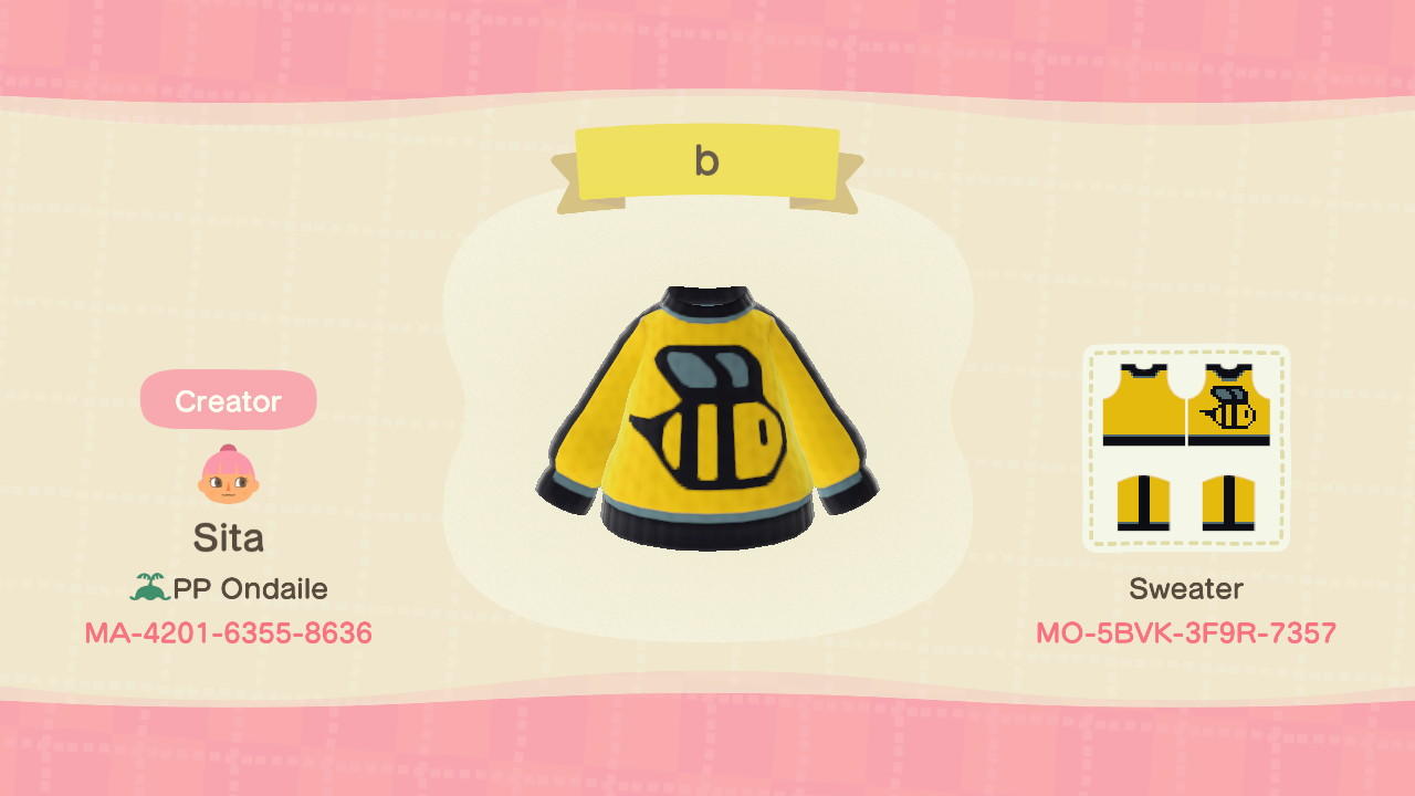 Animal Crossing Design Code: MO-5BVK-3F9R-7357 B