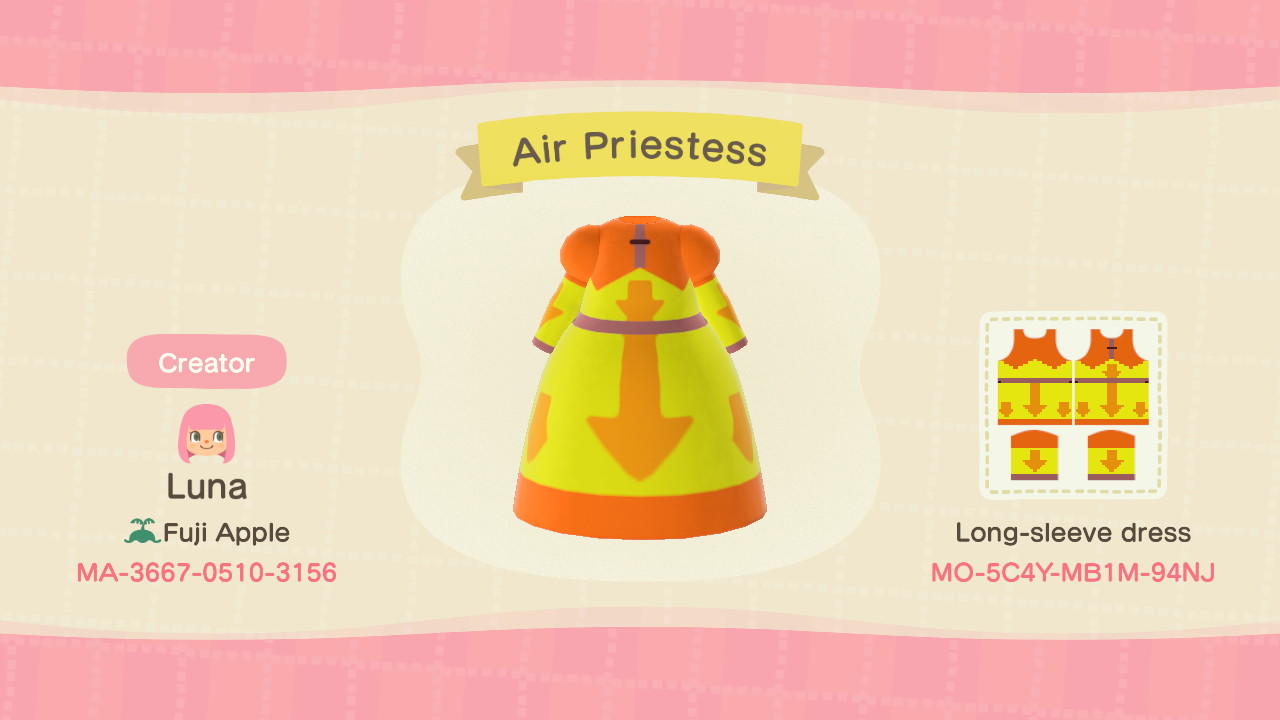 Animal Crossing Design Code: MO-5C4Y-MB1M-94NJ Air Priestess