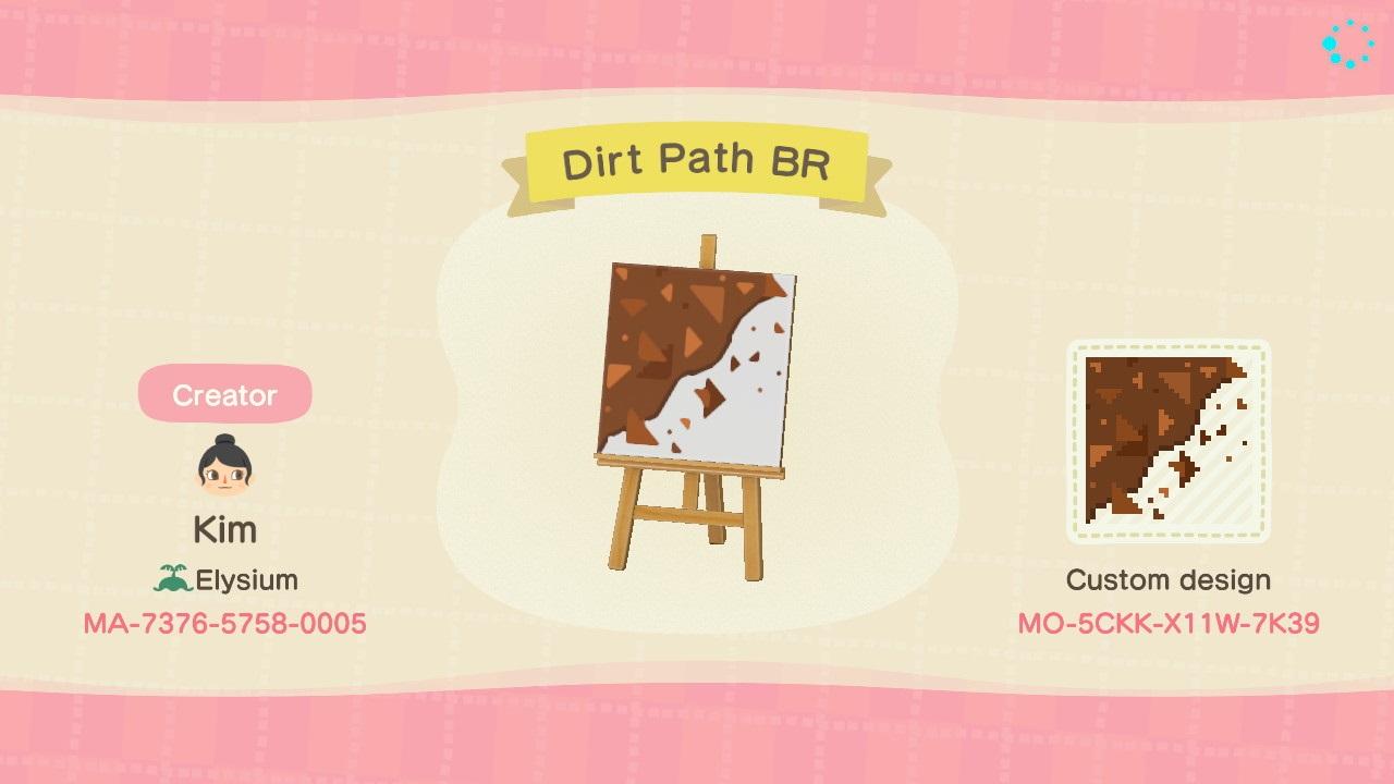 Animal Crossing Design Code: MO-5CKK-X11W-7K39 Dirt Path BR