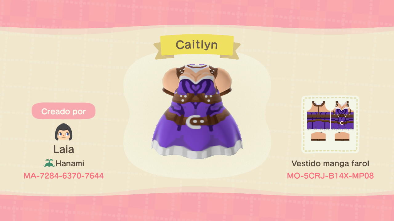 Animal Crossing Design Code: MO-5CRJ-B14X-MP08 Caitlyn