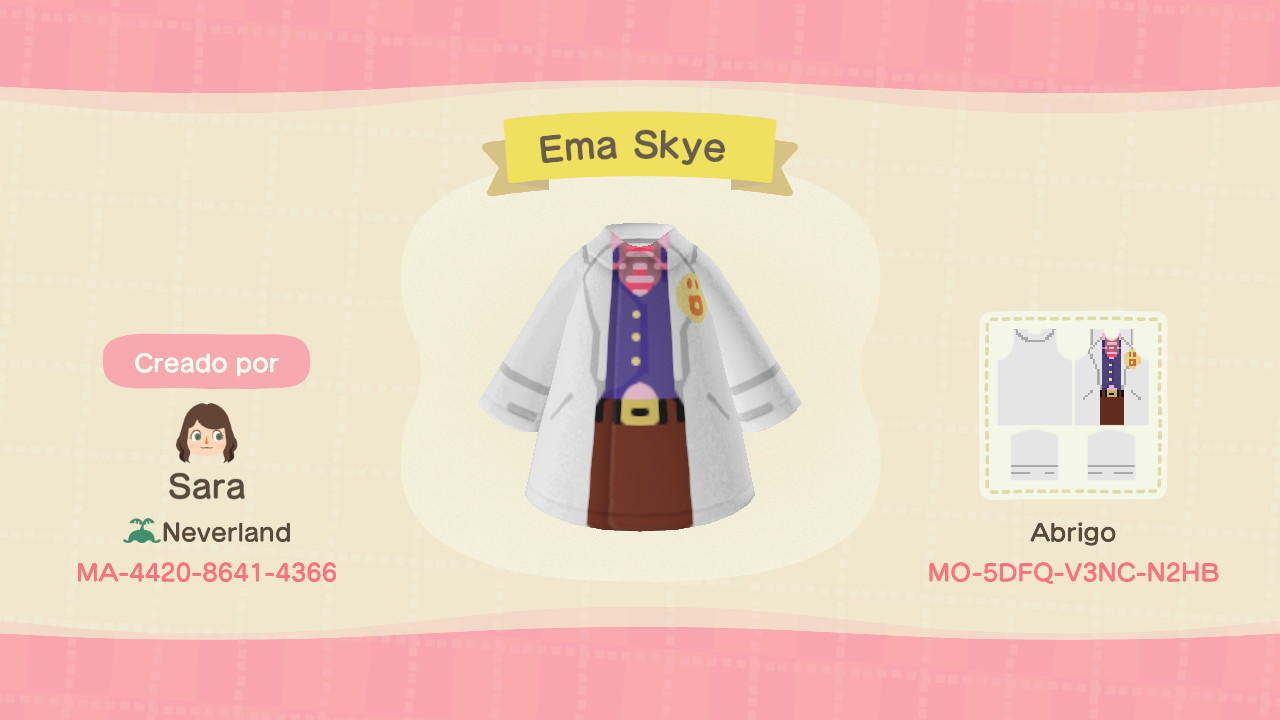 Animal Crossing Design Code: MO-5DFQ-V3NC-N2HB Ema Skye