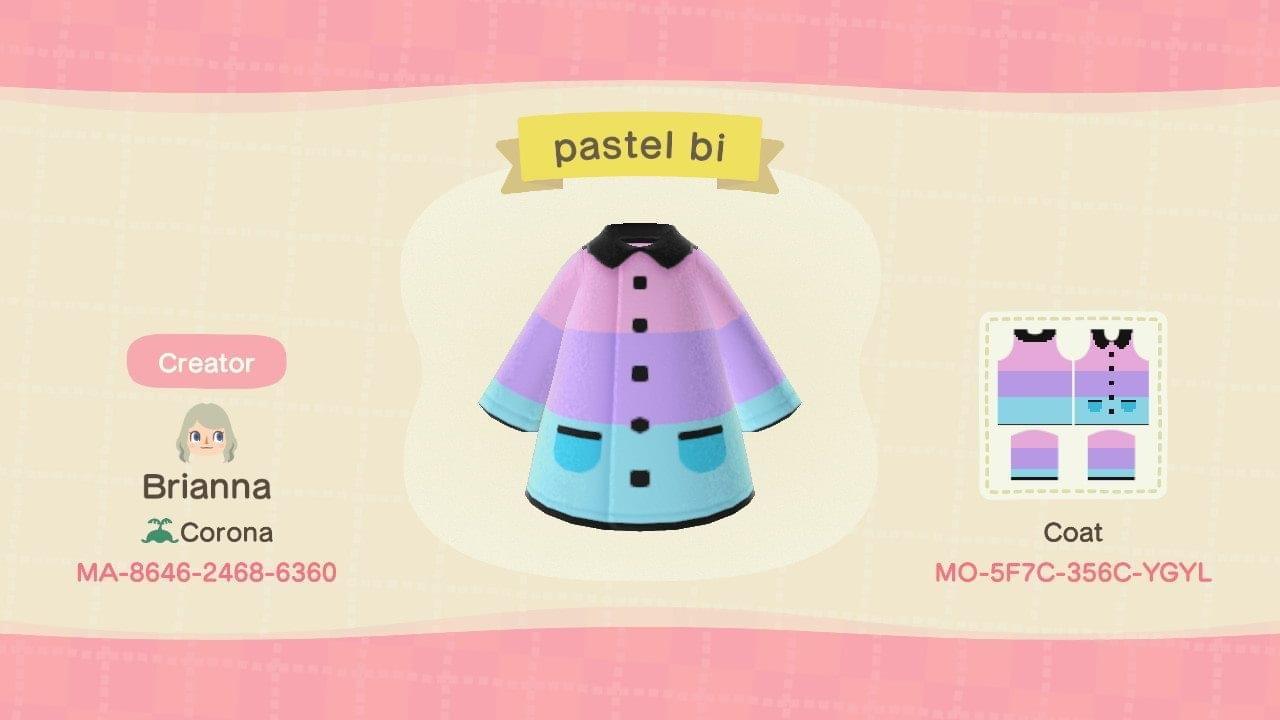 Animal Crossing Design Code: MO-5F7C-356C-YGYL Pastel bi