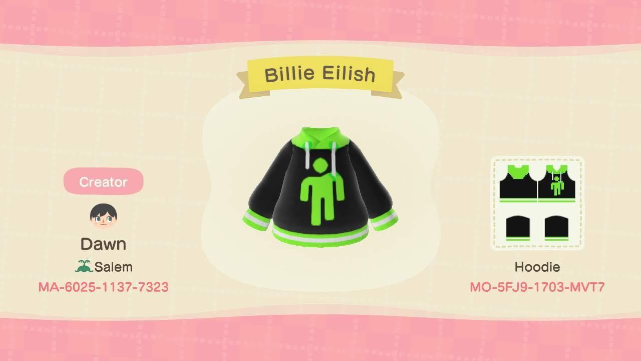 Animal Crossing Design Code: MO-5FJ9-1703-MVT7 Billie Eilish