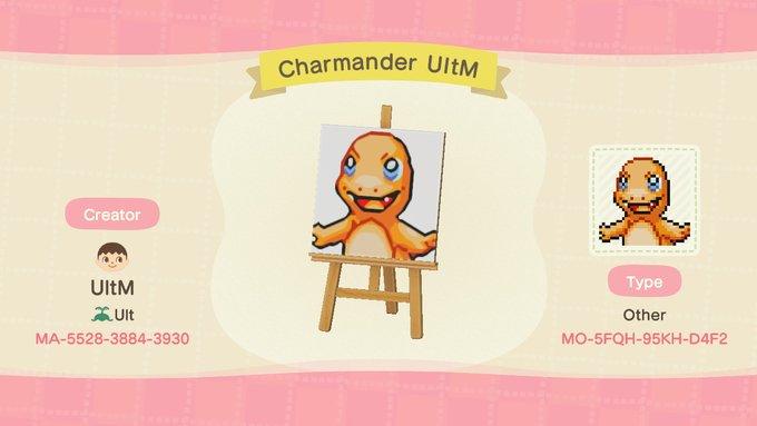 Animal Crossing Design Code: MO-5FQH-95KH-D4F2 Charmander UltM