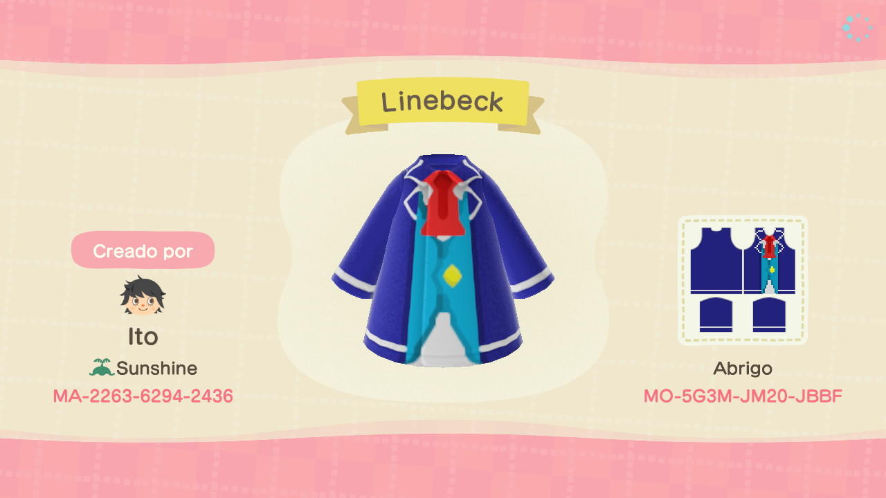 Animal Crossing Design Code: MO-5G3M-JM20-JBBF Linebeck