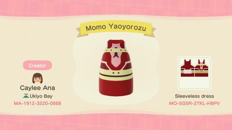Animal Crossing Design Code: MO-5G5R-2TKL-H8PV Momo Yaoyorozu