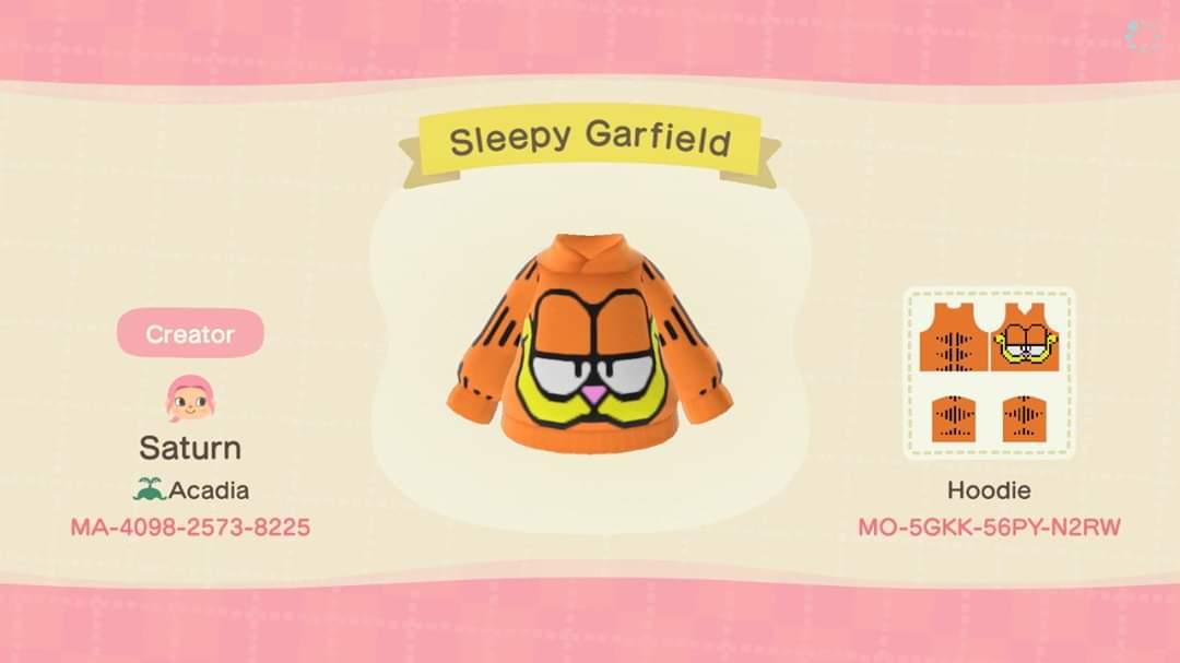 Animal Crossing Design Code: MO-5GKK-56PY-N2RW Sleepy Garfiels