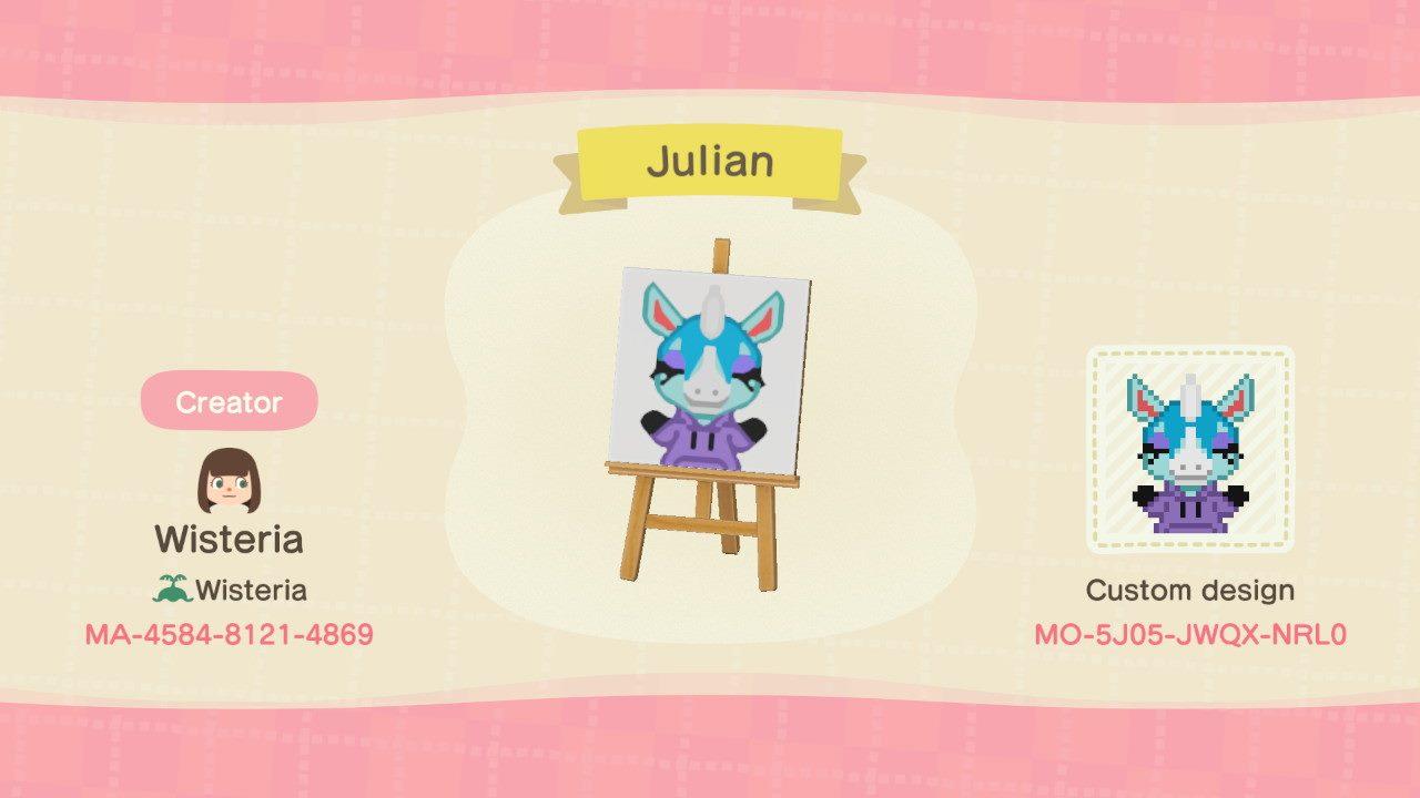 Animal Crossing Design Code: MO-5J05-JWQX-NRL0 Julian