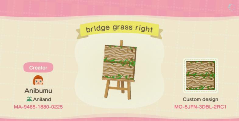Animal Crossing Design Code: MO-5JFN-3DBL-2RC1 bridge grass right