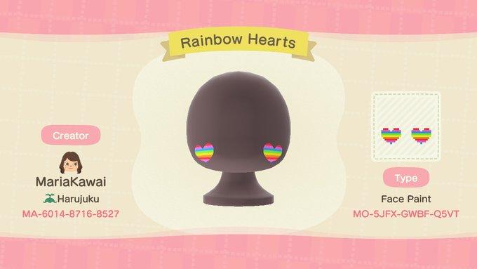 Animal Crossing Design Code: MO-5JFX-GWBF-Q5VT Rainbow Heart