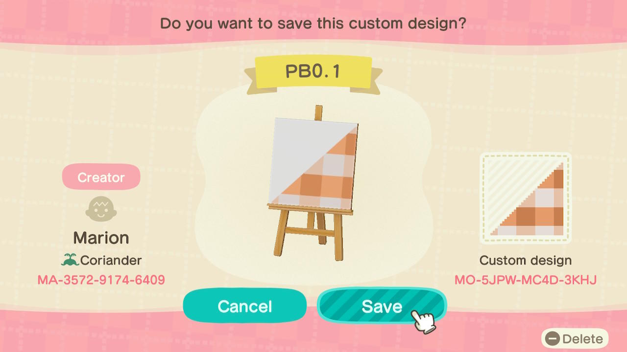 Animal Crossing Design Code: MO-5JPW-MC4D-3KHJ Picnic Blanket PB0.1