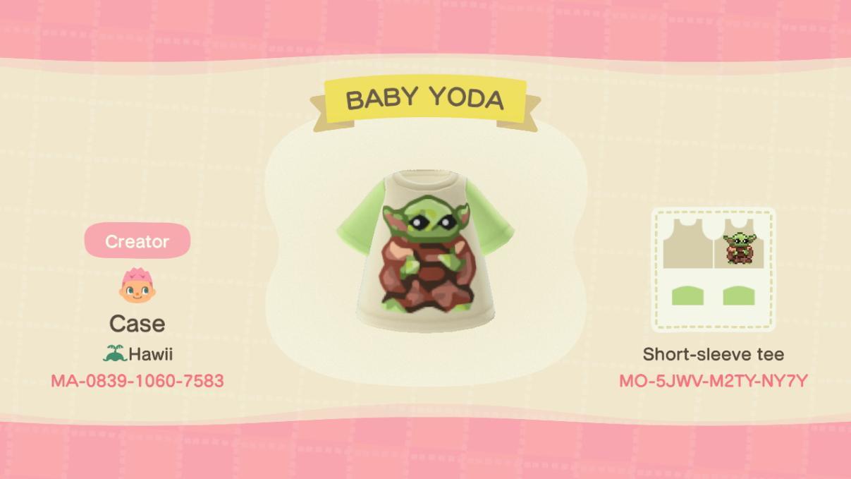 Animal Crossing Design Code: MO-5JWV-M2TY-NY7Y BABY YODA
