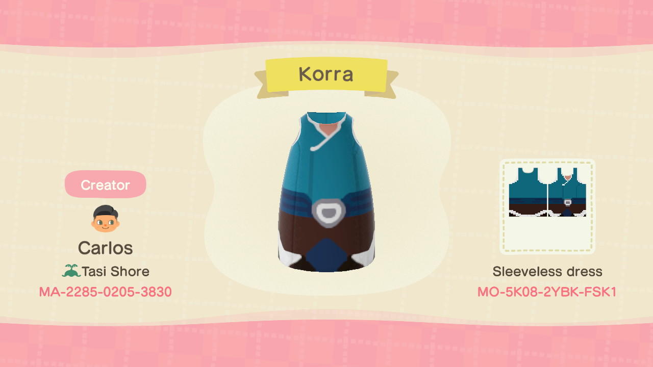 Animal Crossing Design Code: MO-5K08-2YBK-FSK1 Korra