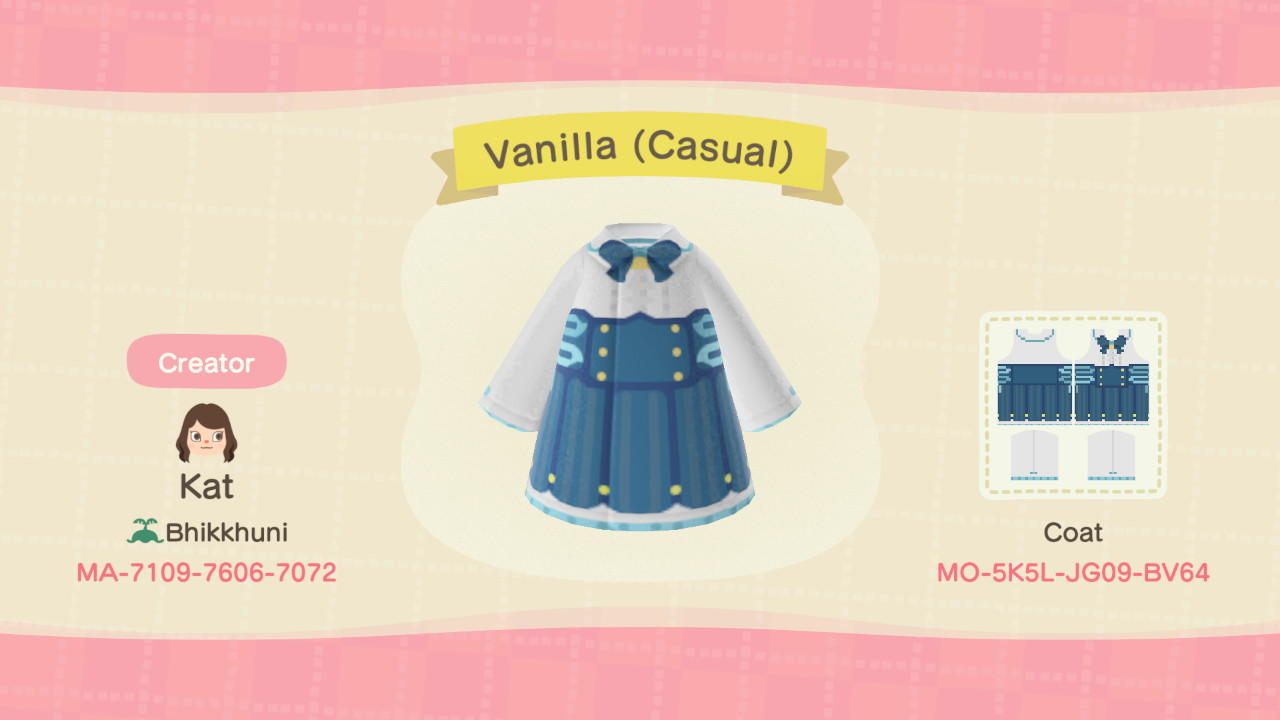 Animal Crossing Design Code: MO-5K5L-JG09-BV64 Vanilla -VisualNovel