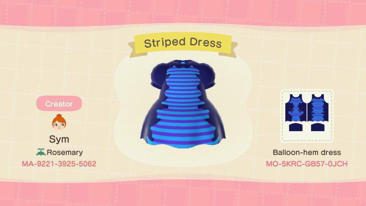 Animal Crossing Design Code: MO-5KRC-GB57-0JCH Striped Dress