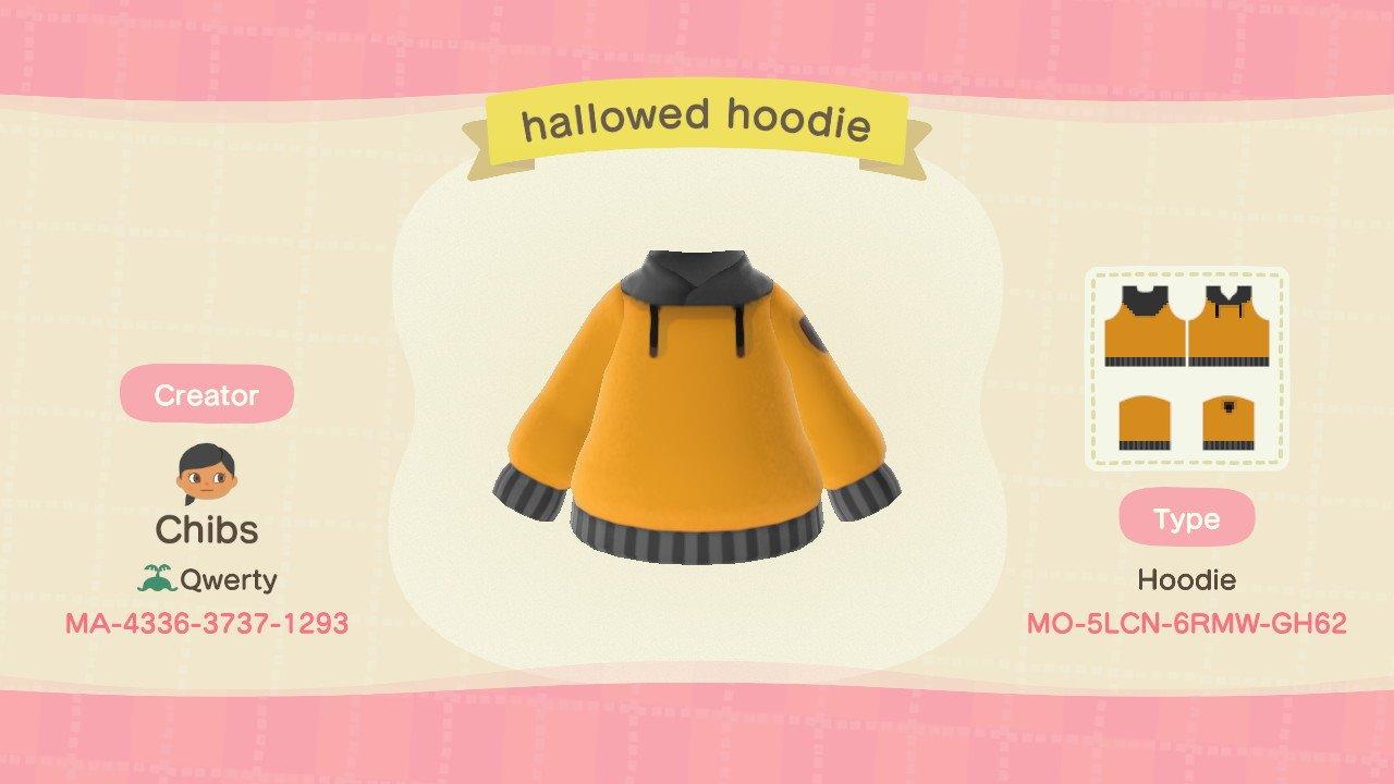 Animal Crossing Design Code: MO-5LCN-6RMW-GH62 hallowed hoodie