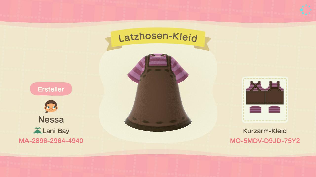 Animal Crossing Design Code: MO-5MDV-D9JD-75Y2 Latzhosen-Kleid