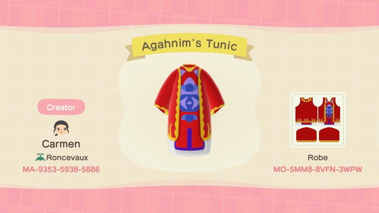 Animal Crossing Design Code: MO-5MM8-8VFN-3WPW Zelda: Agahnim Tunic
