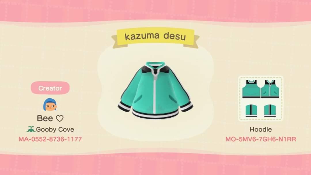 Animal Crossing Design Code: MO-5MV6-7GH6-N1RR kazuma desu