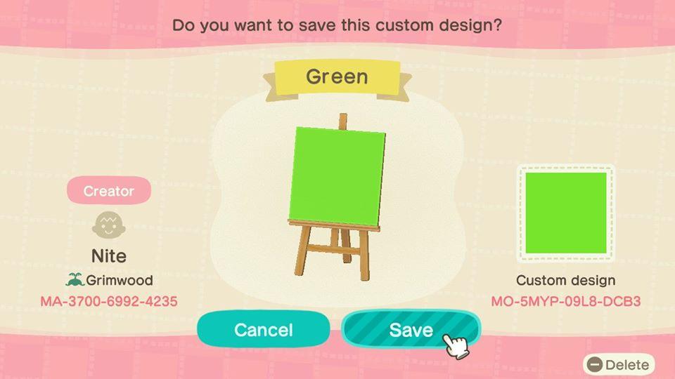 Animal Crossing Design Code: MO-5MYP-09L8-DCB3 Green